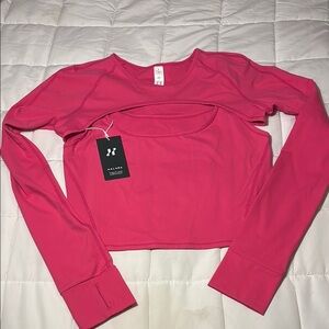 HALARA Cloudful Pink Tank with Long Sleeve Shrug Set